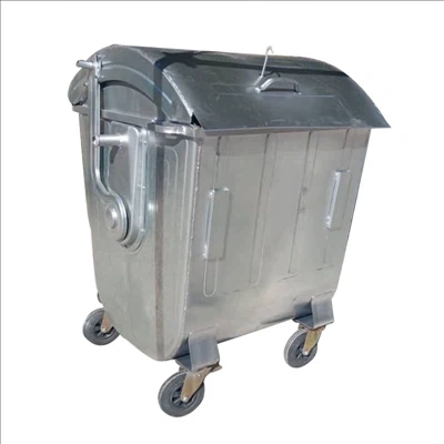 4 Rieder Galvanized Stol Offall Can